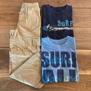 Bundle of Boys Tee Shirts and Khaki Pants Size 7